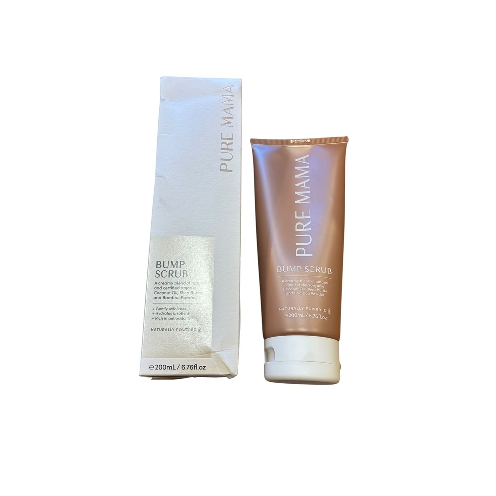 Pure Mama Bump Scrub 200ml 6.76 oz Organic Coconut Oil Shea Butter Bamboo Powder